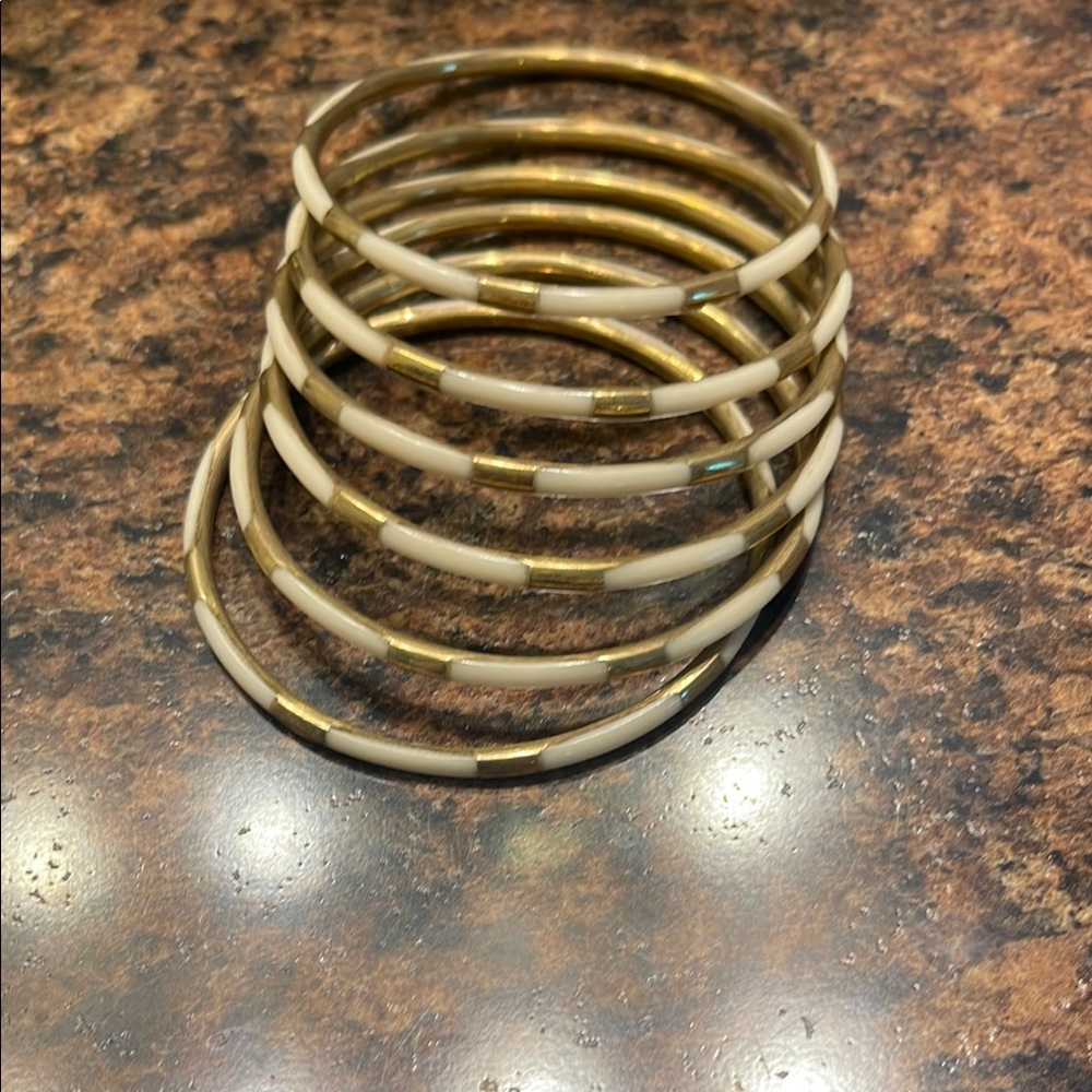 Gold and Cream Bangle Set